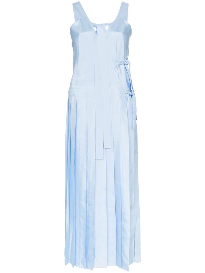 Joseph Emmy Paper Tie-neck Pleated Silk Dress - Blue