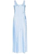 Joseph Emmy Paper Tie-neck Pleated Silk Dress - Blue