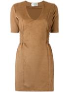 Lilly Sarti - Straight Dress - Women - Polyester/spandex/elastane - 40, Brown, Polyester/spandex/elastane