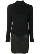 Barbara Bui Contrast Material Dress - Black