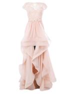 Zuhair Murad Lace Panel Dress, Women's, Size: 40, Pink/purple, Silk/polyamide/polyester