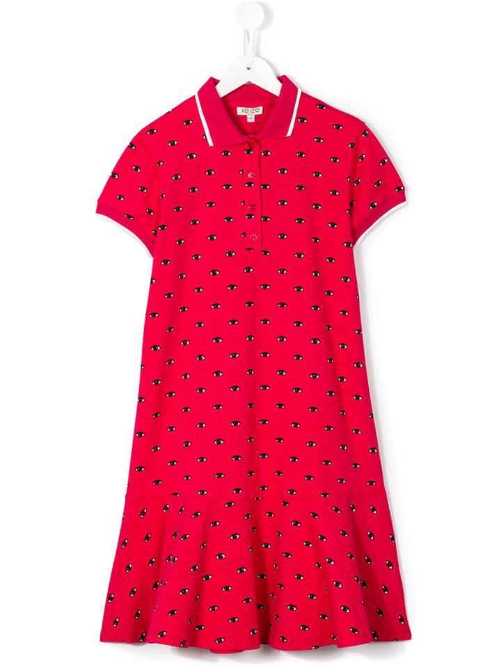 Kenzo Kids Eye Print Dress, Girl's, Size: 16 Yrs, Pink/purple
