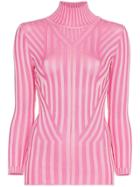 Cap Cap Elisabeth Knt Top Pl Tn Ls Fttd Rbb - Pink & Purple