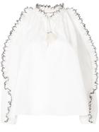 Ulla Johnson Cut-out Detail Ruffle Blouse - White