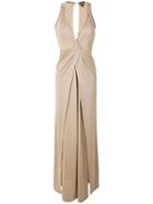 Just Cavalli Wrap Style Maxi Dress - Nude & Neutrals