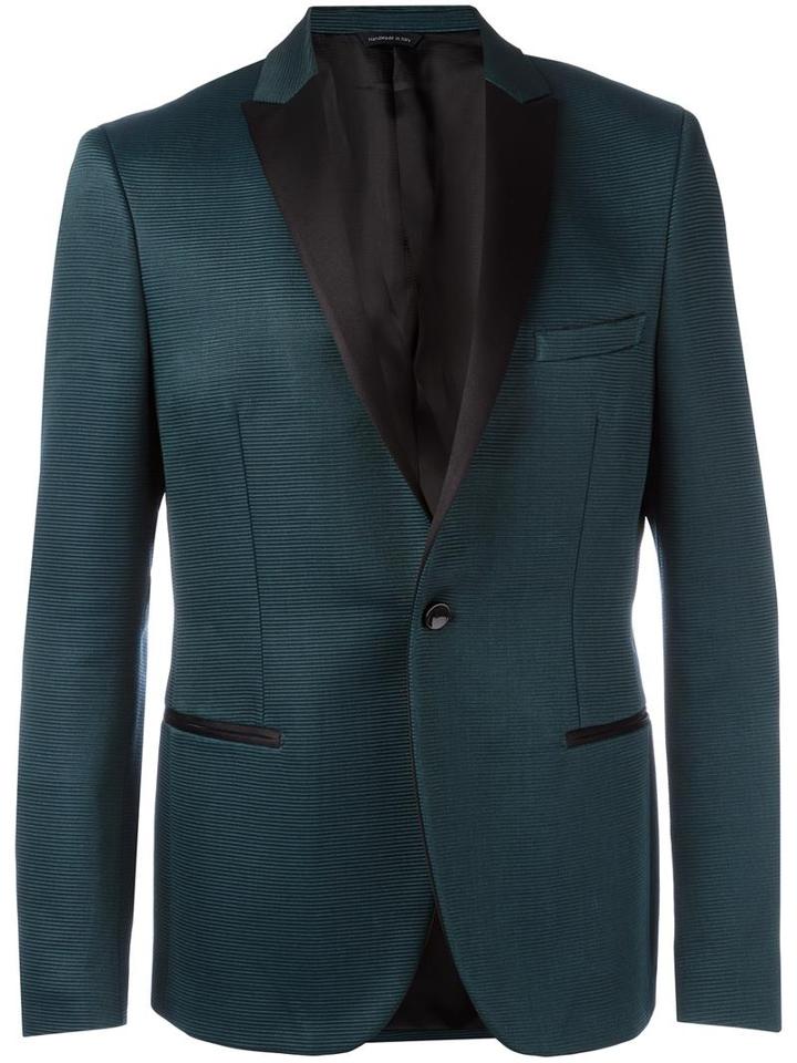 Tonello Peaked Lapel Jacket, Men's, Size: 50, Green, Virgin Wool/silk/acetate/viscose