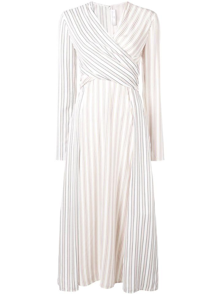 Victoria Beckham Long Sleeve Wrap Dress - White