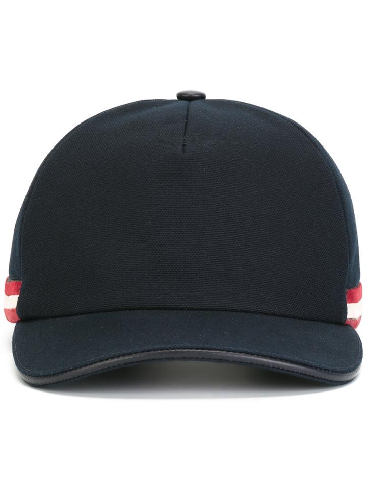 Bally Contrast Stripe Baseball Cap - Blue