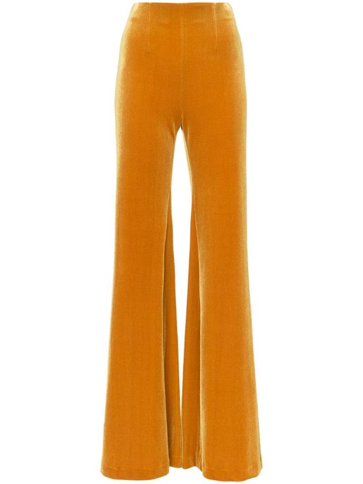 Galvan Wide-leg Velvet Trousers - Yellow