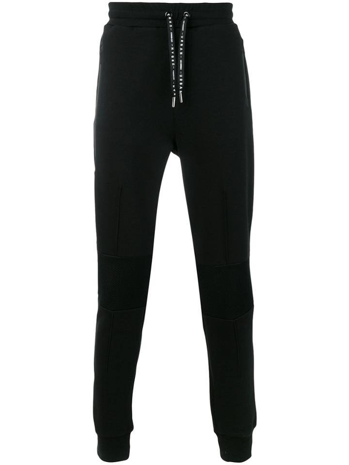 Les Hommes Urban Panelled Track Pants - Black