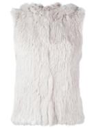 Yves Salomon Fur Gillet, Women's, Size: 38, Grey, Rabbit Fur
