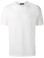 Roberto Collina Patch Pocket T-shirt, Men's, Size: 50, White, Cotton