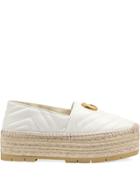 Gucci Chevron Leather Espadrille With Double G - White