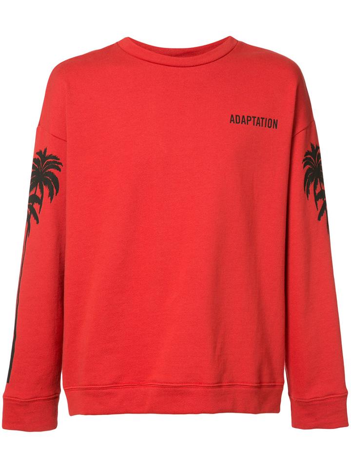 Adaptation - Oversized Palm Sweatshirt - Unisex - Cotton - Xs, Red, Cotton