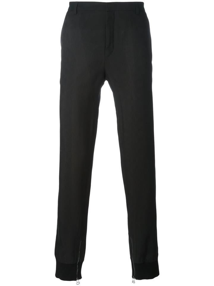 Lanvin Slim-fit Trousers, Men's, Size: 50, Black, Viscose/virgin Wool/polyamide/cotton