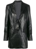 Ermanno Scervino Stitched Panels Leather Jacket - Black
