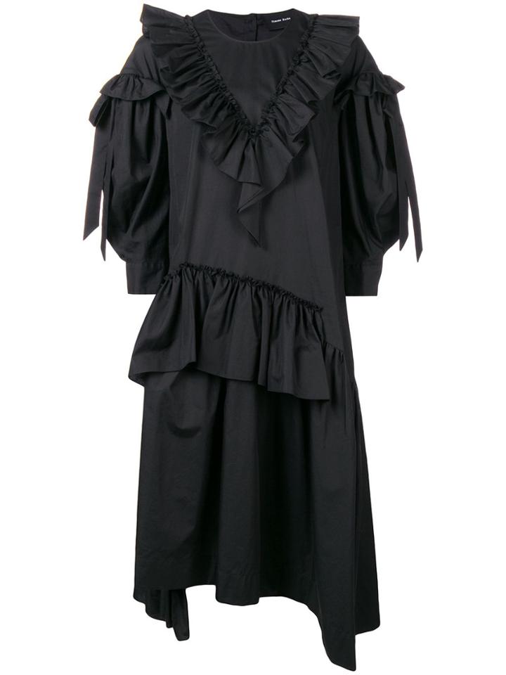 Simone Rocha Ruffle Bow Dress - Black