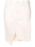 Mother Asymmetric Denim Skirt - White