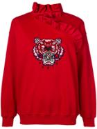 Kenzo Ruffled Tiger Embroidery Sweatshirt - Red