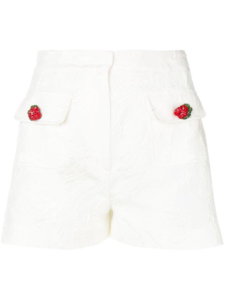 Dolce & Gabbana Jacquard Floral Shorts - White