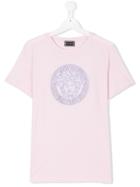 Young Versace Teen Medusa Embellished T-shirt - Pink & Purple