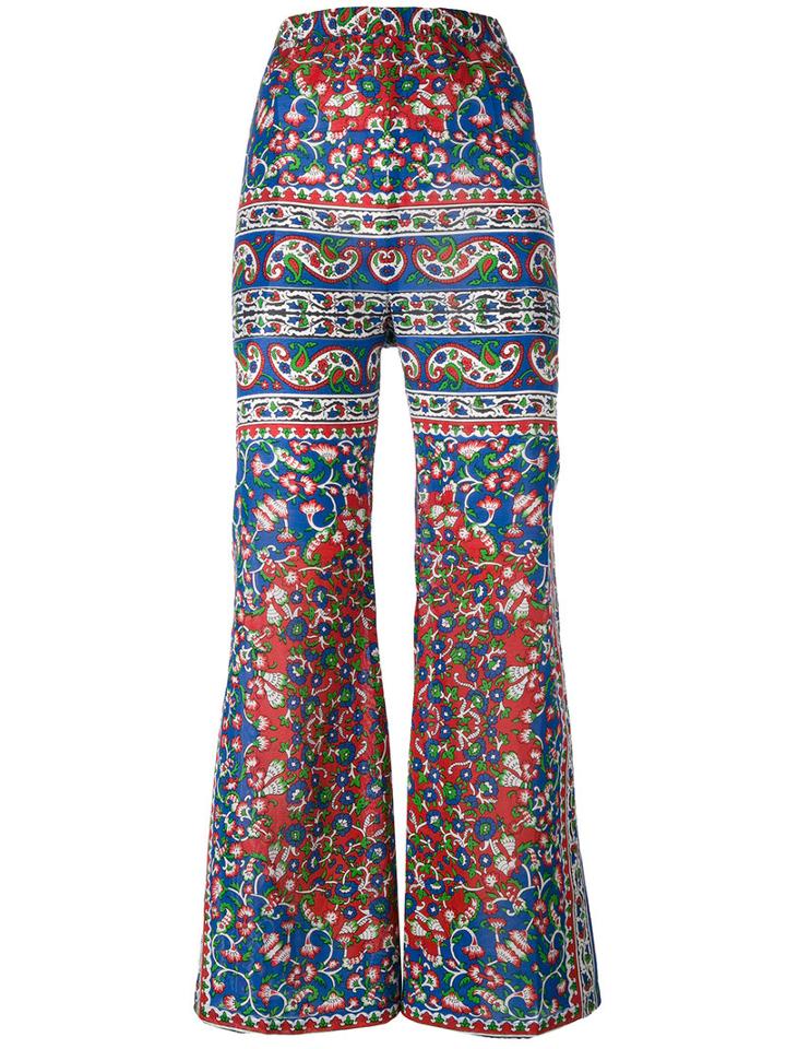 Mes Demoiselles Floral Print Flared Trousers, Women's, Size: 38, Cotton/viscose