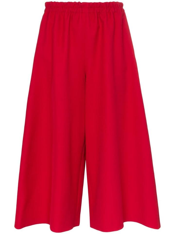 Gucci High-waisted Wide-leg Culottes - Red