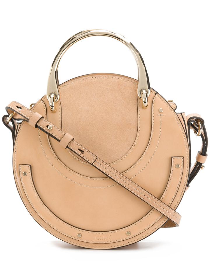 Chloé Rounded Pixie Bag With Metal Handle - Nude & Neutrals