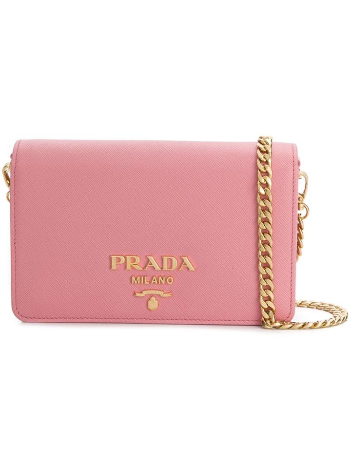 Prada Mini Saffiano Crossbody Bag - Pink