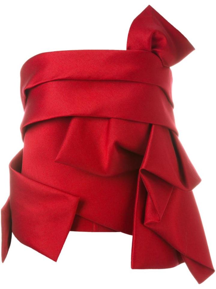 Dsquared2 Structured Strapless Top, Women's, Size: 38, Red, Silk/polyester/wool