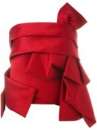 Dsquared2 Structured Strapless Top, Women's, Size: 38, Red, Silk/polyester/wool