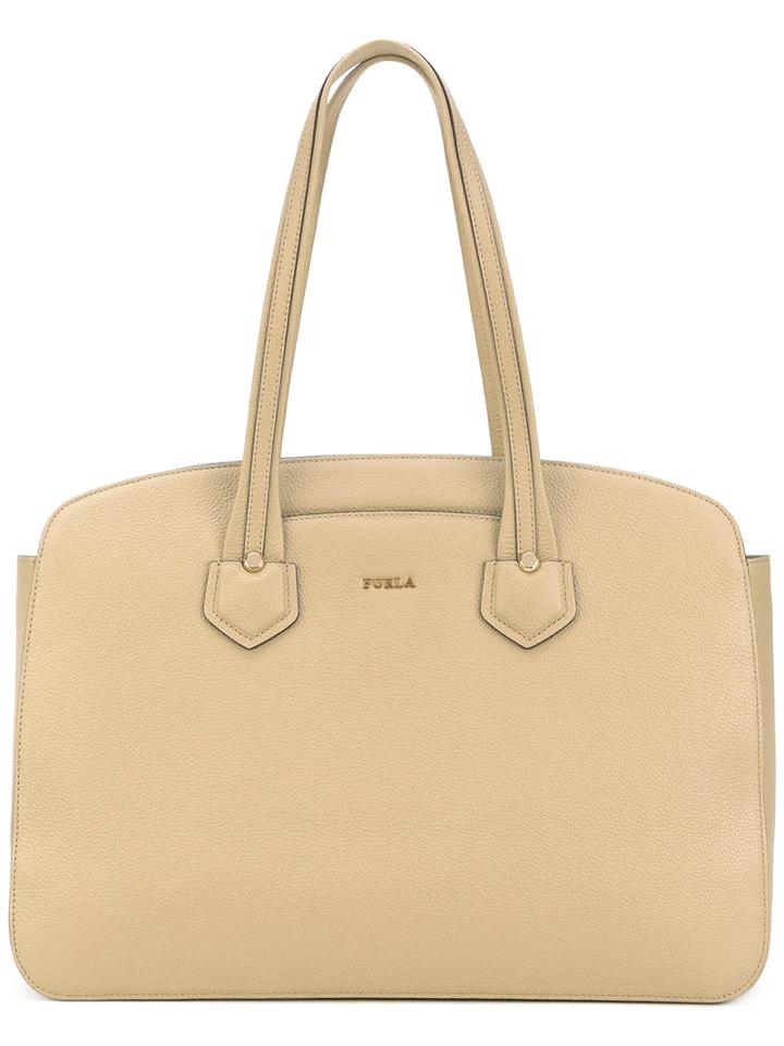 Furla - Double Handles Tote - Women - Leather - One Size, Nude/neutrals, Leather