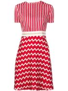 Stella Mccartney Striped Zigzag T-shirt Dress - Red