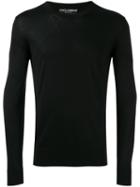 Dolce & Gabbana Crew Neck Sweater, Men's, Size: 52, Black, Silk
