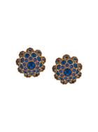 Versace Crystal Embellished Clip-on Earrings - Gold