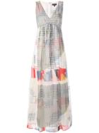 Emporio Armani V-neck Geometric Print Dress - White