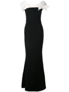 Marchesa Back Lace-up Gown - Black
