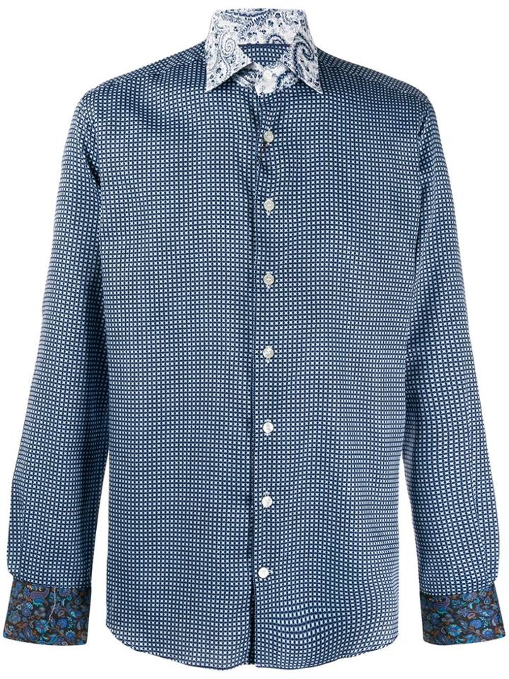 Etro Paisley Print Collar Shirt - Blue