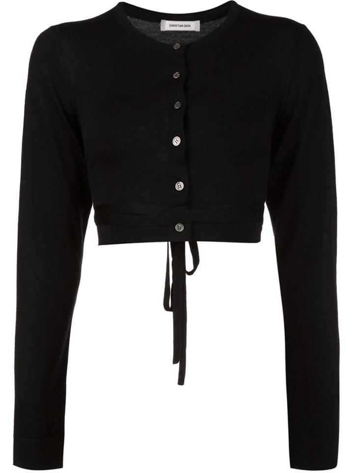 Christian Dada Back Bandaged Knit Cardigan - Black