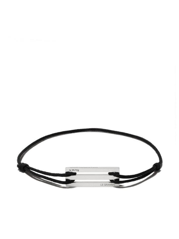 Le Gramme 25/10g Cord Bracelet - Silver/black
