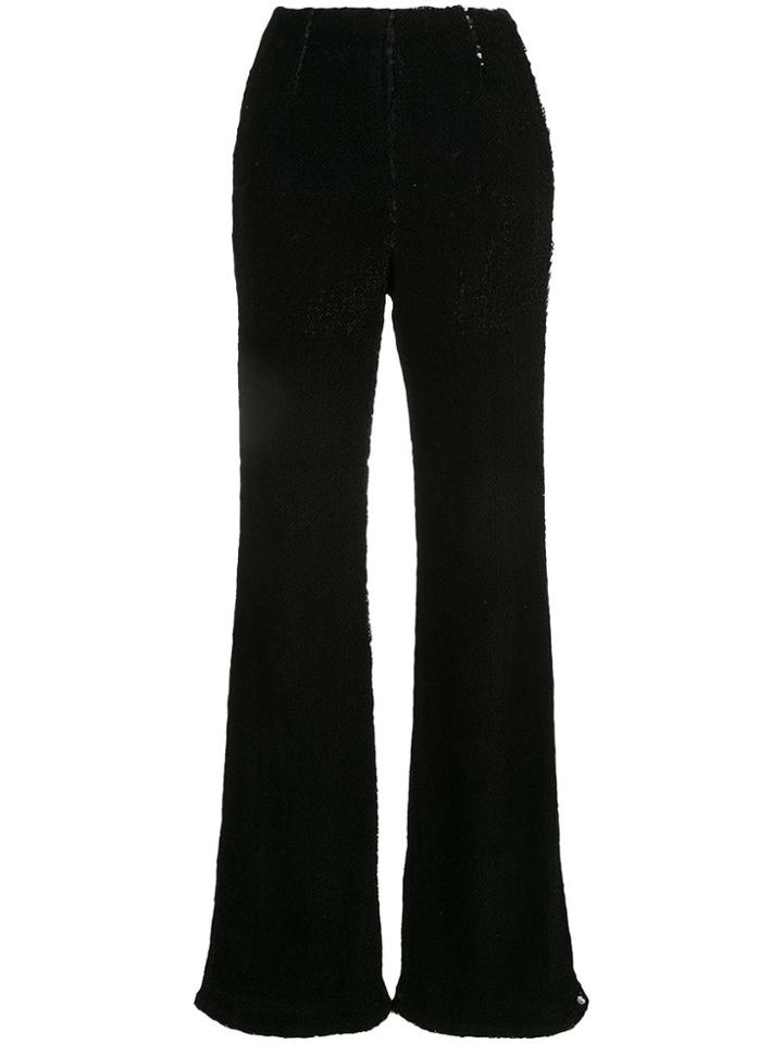 Rachel Gilbert Addie Flared Sequin Trousers - Black