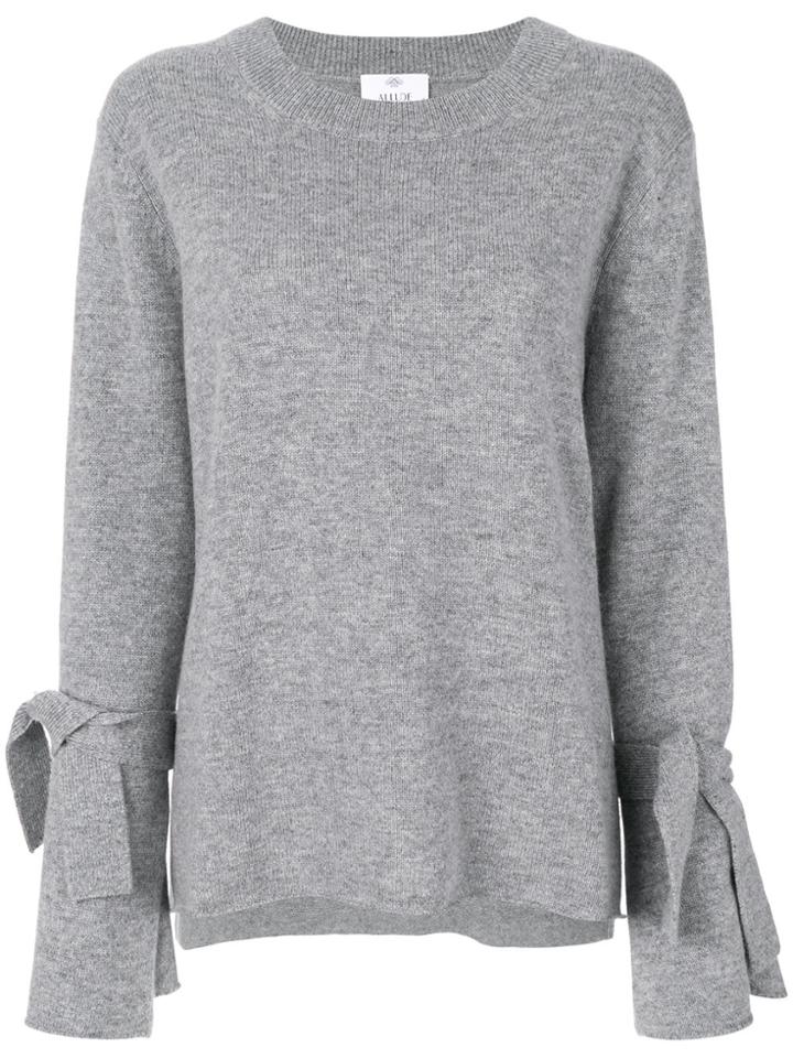 Allude Jumper With Tie Cuffs - Grey