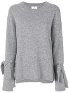 Allude Jumper With Tie Cuffs - Grey