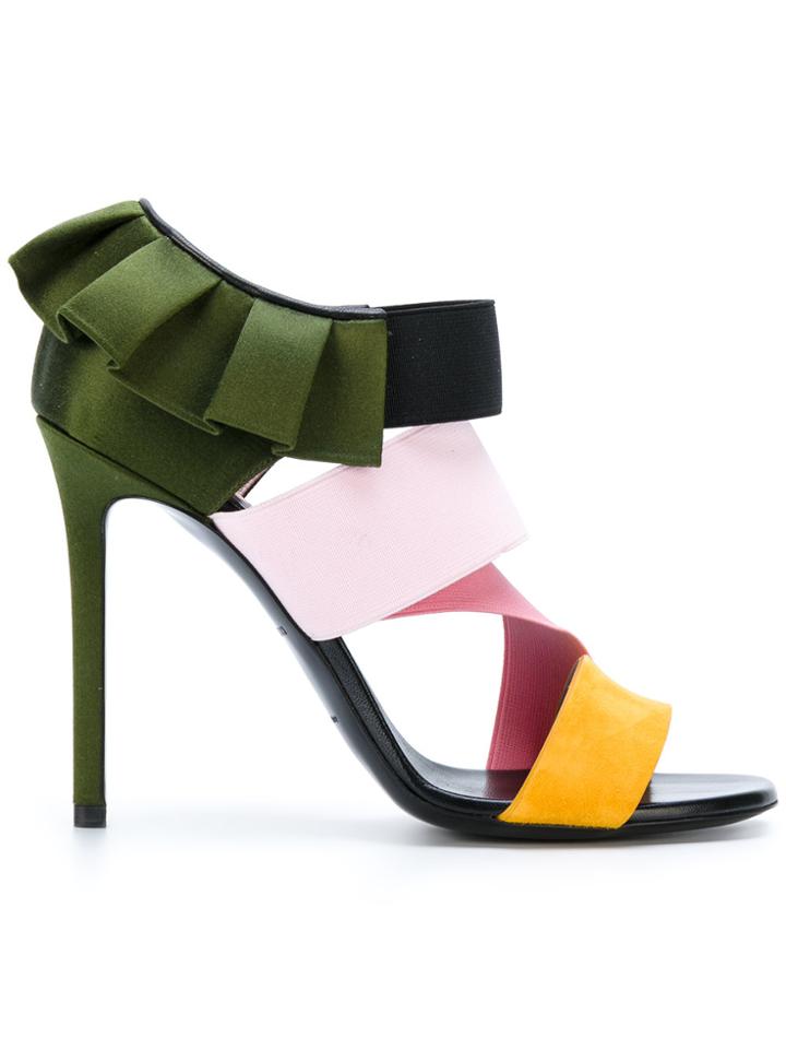 Emilio Pucci Frilled Stiletto Sandals - Multicolour