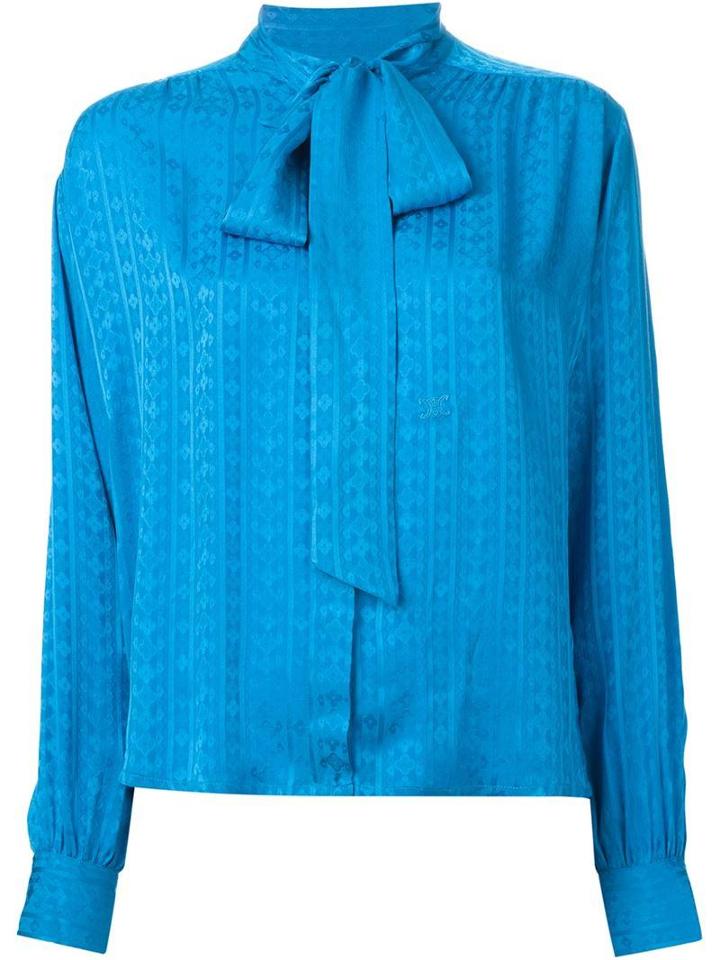 Celine Vintage Pussy Bow Collar Shirt