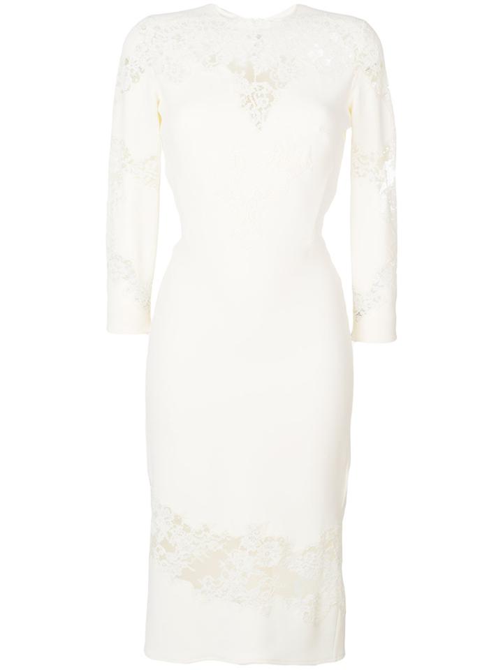 Ermanno Scervino Lace Detail Fitted Dress - White