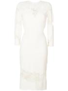 Ermanno Scervino Lace Detail Fitted Dress - White