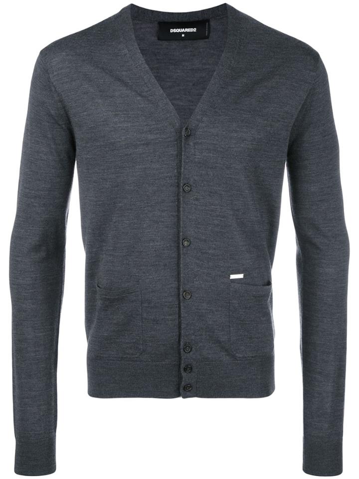 Dsquared2 Classic V-neck Cardigan - Grey