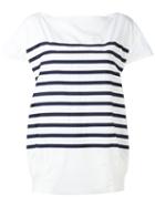 Sacai - Striped T-shirt - Women - Polyester/cotton - 2, White, Polyester/cotton