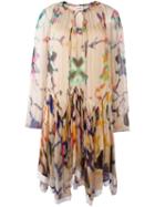 Chloé Split Front Printed Dress, Women's, Size: 36, Beige, Silk/polyester
